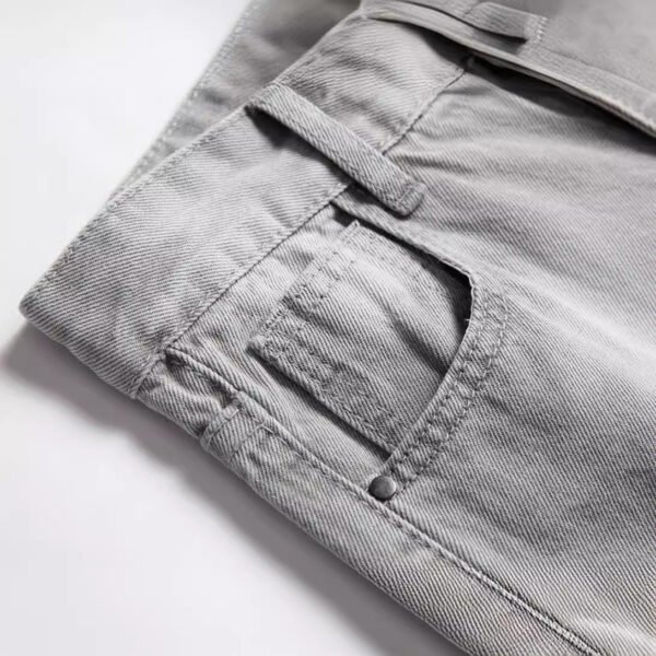 Boys Light Gray Ripped Straight Pants Denim Trousers - Image 3