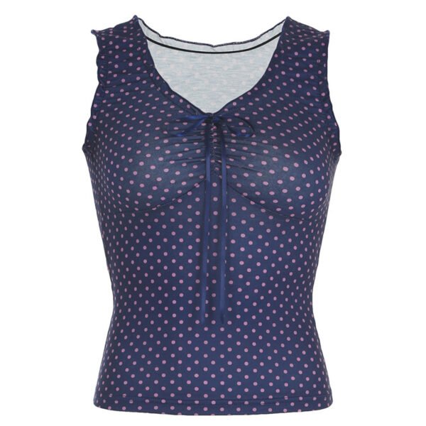 Women's Polka Dot Inner Knitted Sleeveless Top - Image 6