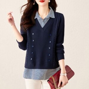 Women's Loose Bottoming Shirt Trendy Stitching Top