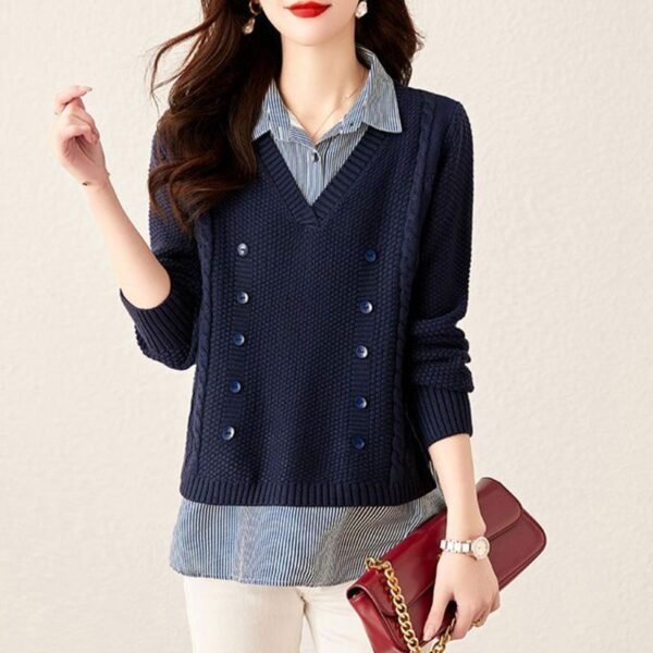 Women's Loose Bottoming Shirt Trendy Stitching Top