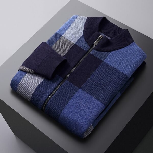 Autumn Striped Color Matching Cardigan Men's Knitting Sweater Versatile Loose - Image 5
