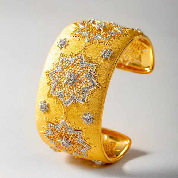 S925 Silver Gold-plated Zirconium Hollow Fine To Retro And Elegant - Image 3
