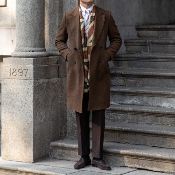 Men's Vintage Wool Brown Denim Jacket - Image 3
