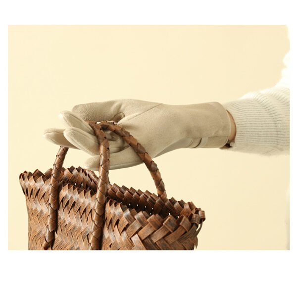 Warm-keeping And Cold-proof Plus Suede Velvet Gloves - Image 5