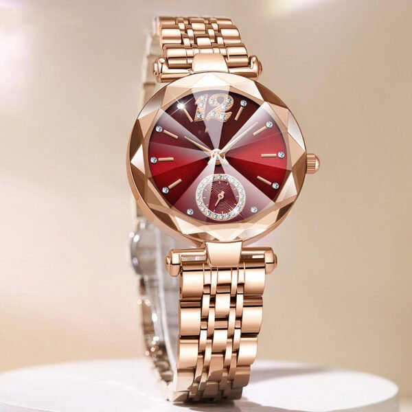 Women's Fashionable Multi-pronged Gradient Glass With Diamond Face Watch - Image 2