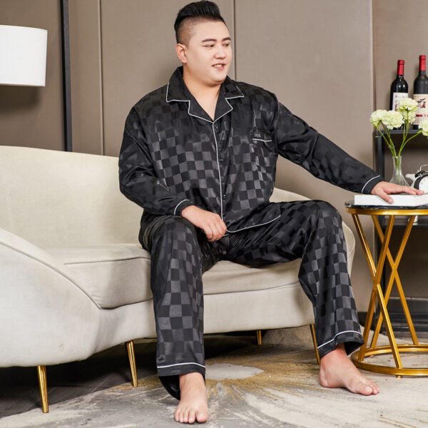 Cut Flower Fat Men's Pajamas Extra Ice Silk - Image 4