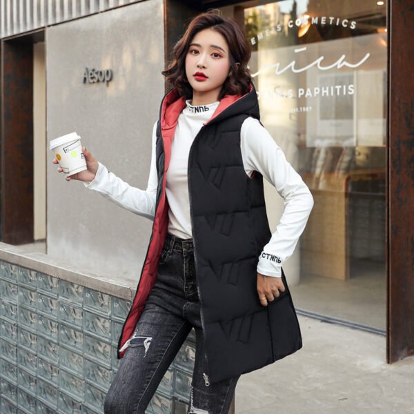 Women's Double-sided Hooded Down Jacket Coat - Image 8