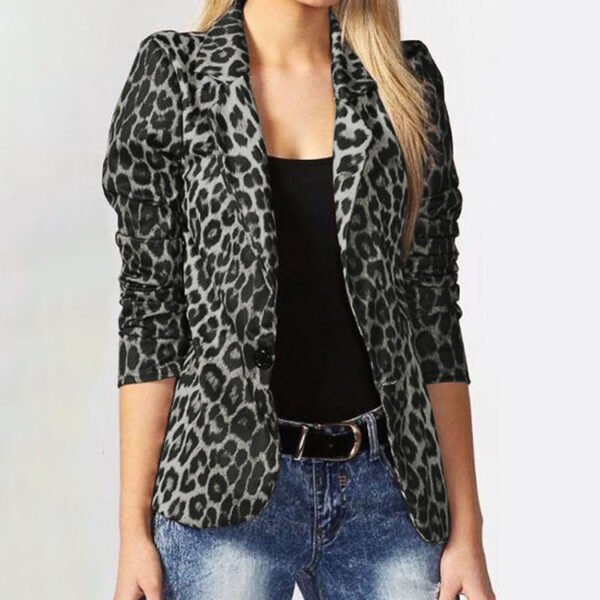 Leopard Print Temperament Commute Thin Small Suit - Image 3