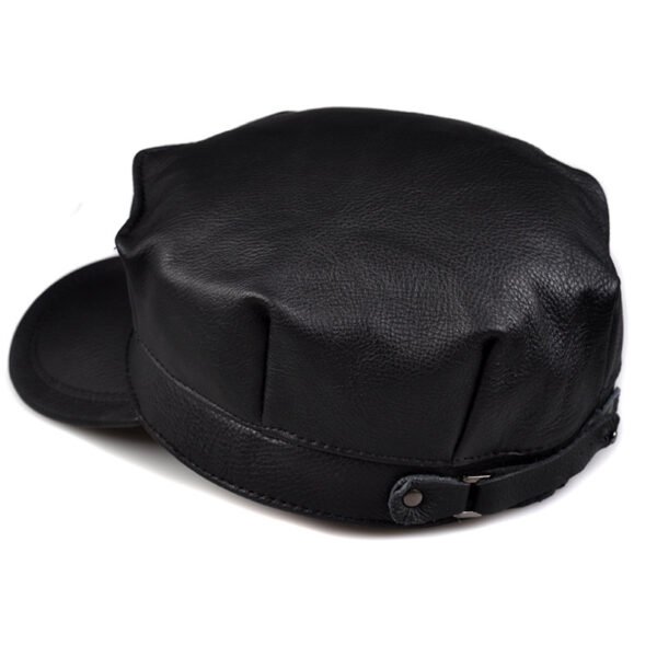 Autumn And Winter Men's Genuine Leather Octagonal Cap - Image 6