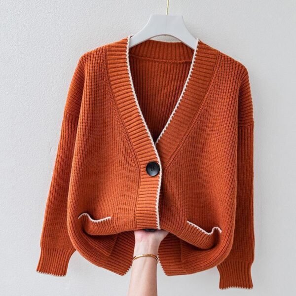 Outer Wear Loose And Lazy Style Sweater Coat - Image 2