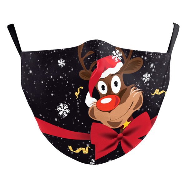 Christmas Beard Digital Printing Double Layer Dustproof Mask - Image 10