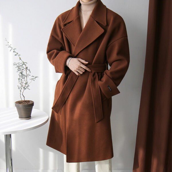 Trendy Gentleman's Wool Thickened Men's Coat - Image 4