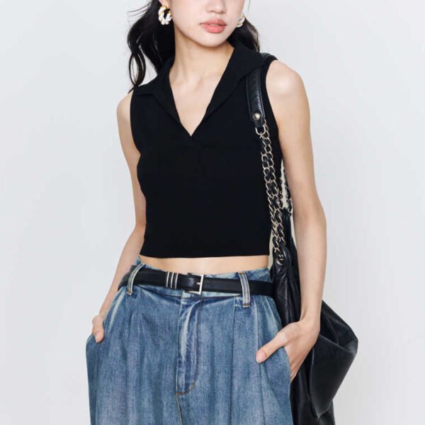 Ice Silk Sleeveless Knitted Vest Top For Women - Image 7