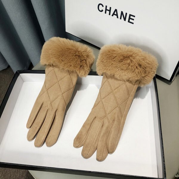Fleece Lined Padded Warm Keeping Touch Screen Gloves Outdoor Cold-proof Gloves - Image 5