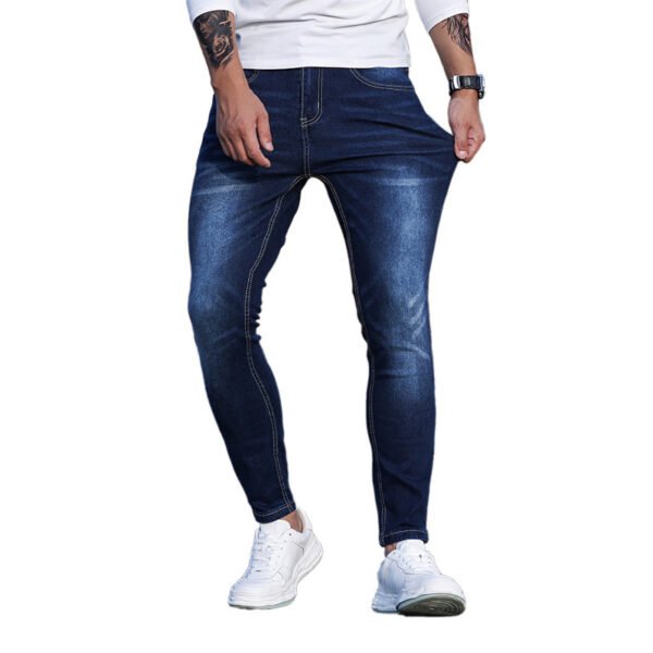 Men's Blue Stretch Skinny Denim Pants - Image 2