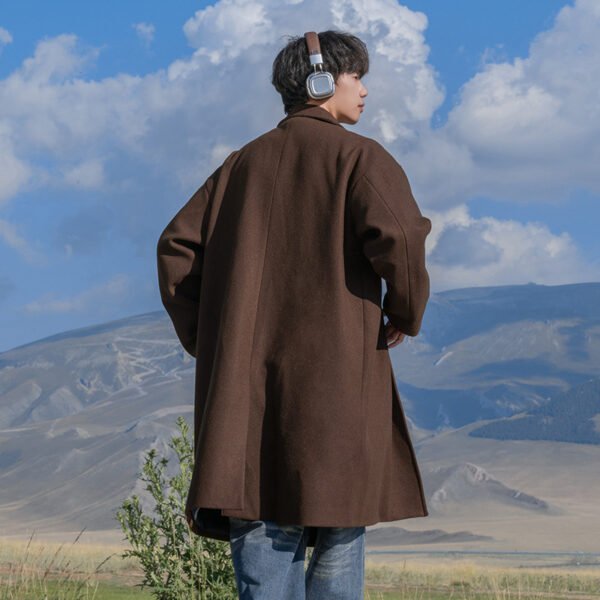 Casual Texture Double-sided Wool Mid-length Coat - Image 4