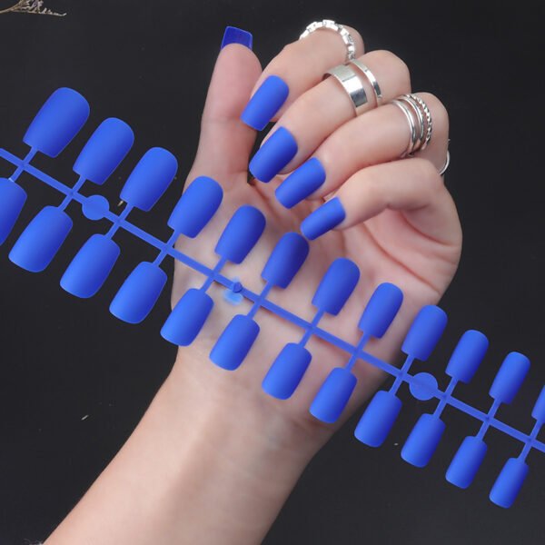 Solid Color Long Square Head Frosted Nail Stickers - Image 9