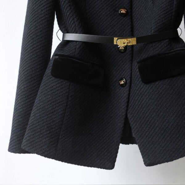 Mid-length Waist Slimming Overcoat Shoulder Women's Clothing - Image 4