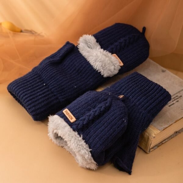 Men's Flip Knitting Wool Gloves Students Warm-keeping - Image 3