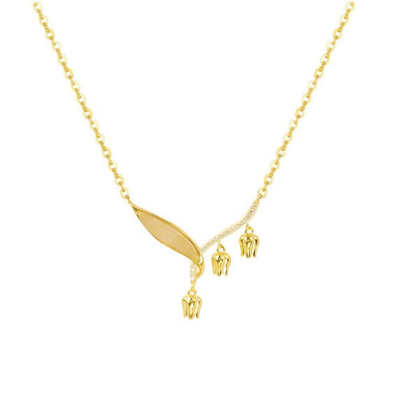 Original Design High-grade Fashion All-match 925 Necklace Lily Necklace - Image 5