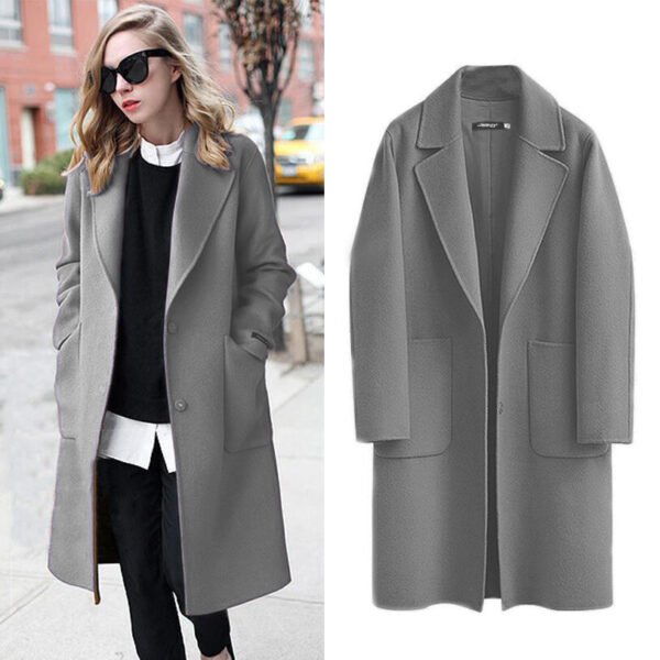 Autumn And Winter Reversible Woolen Coat - Image 4