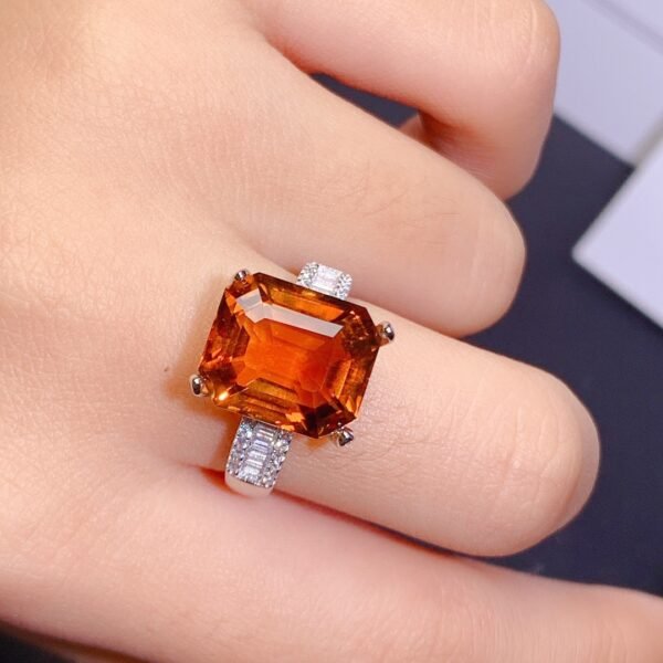 Large Grain Natural Citrine Ring Black Velvet - Image 6