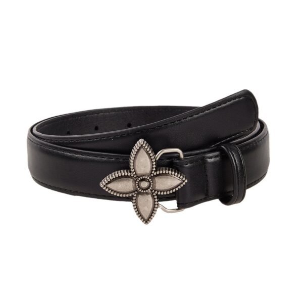 Metal Flower Snap Belt Simple Retro Women's Belt - Image 5