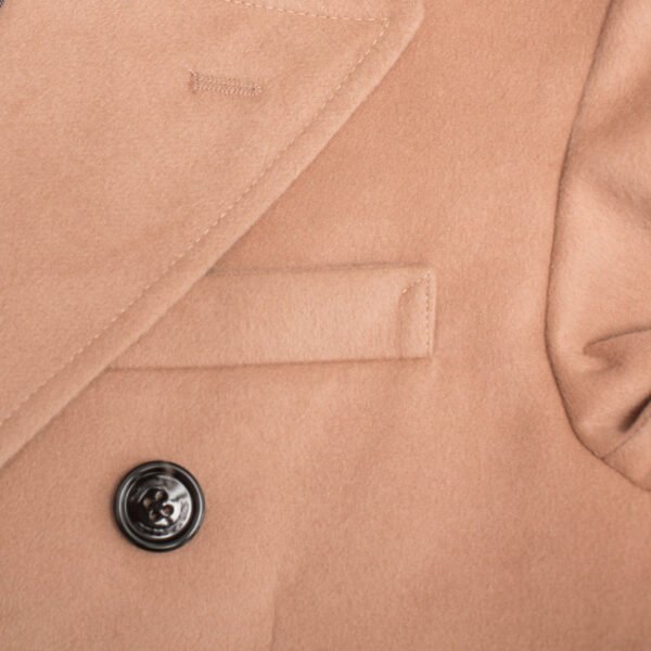 Double Breasted Long Sleeve Long Cashmere Coat Large Size - Image 6
