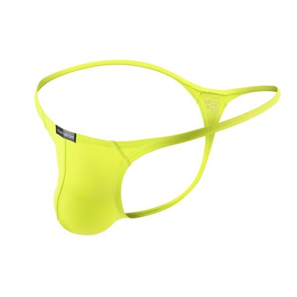 Men's Sexy And Breathable Nylon Solid Color Low Waist T-back Ice Silk Underwear - Image 3