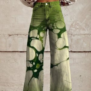 Thin Anti-3D Trendy Bell-bottom Pants Women's Denim Wide-leg Pants