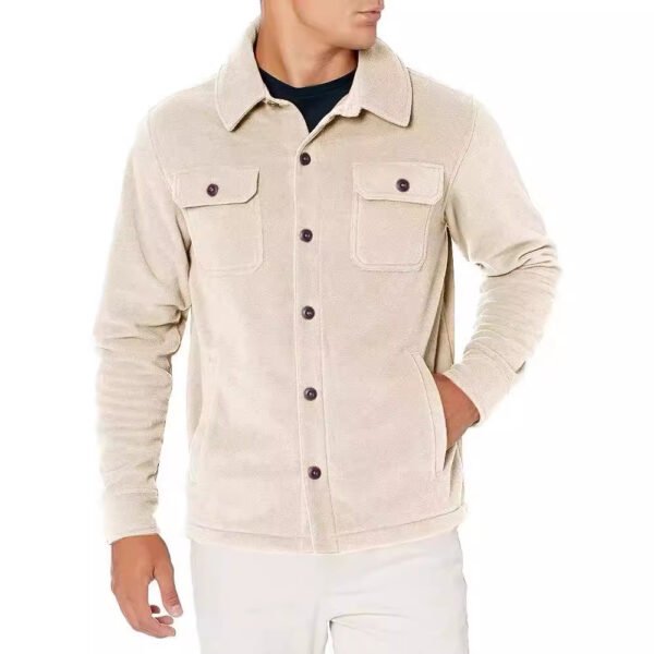 Solid Color Multi-pocket Button Cardigan Trendy Casual Men's Clothing - Image 2