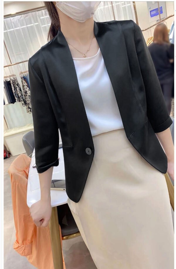 Spring New Elegant V-neck 34 Sleeves Coat For Women - Image 6