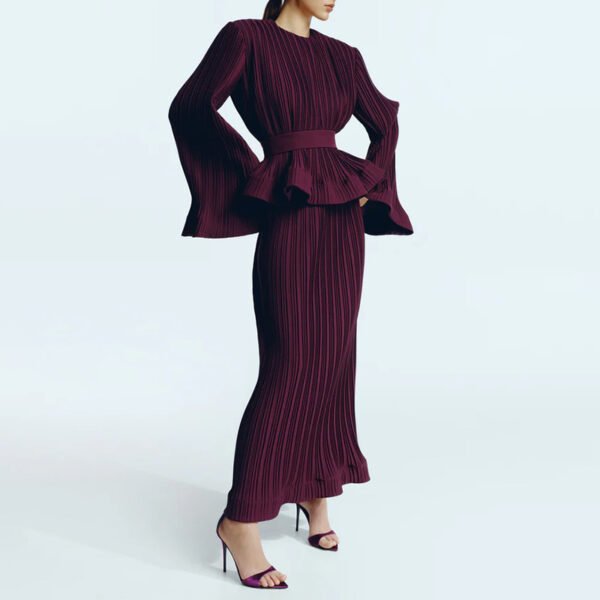 Fashion Two-piece Suit Patchwork Ruffled Top Suit - Image 7