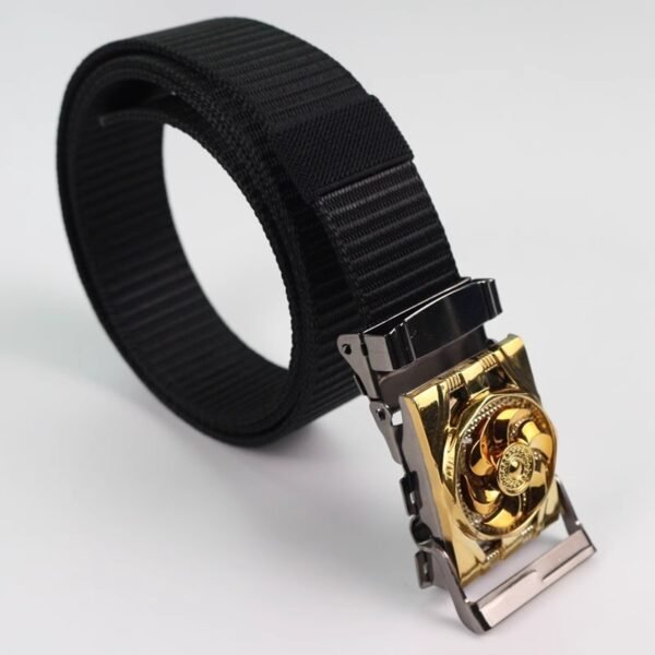 Men's Canvas Smooth Buckle Nylon Pressing Buckle Good Luck Comes Pant Belt - Image 7