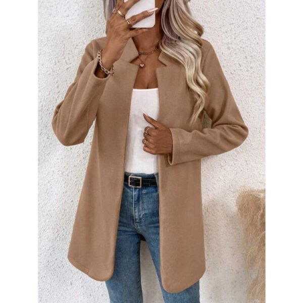 Long Sleeve Commuter Slim-fit Woolen Coat - Image 5