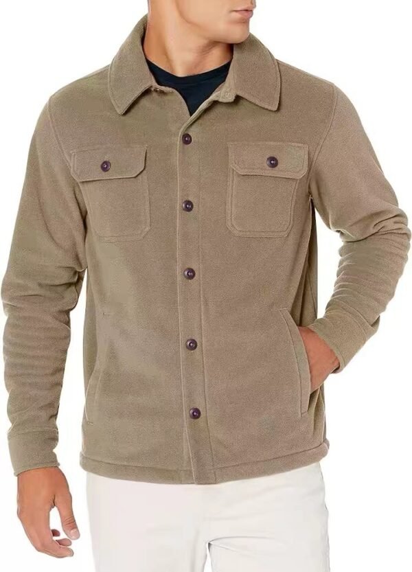 Solid Color Multi-pocket Button Cardigan Trendy Casual Men's Clothing - Image 8