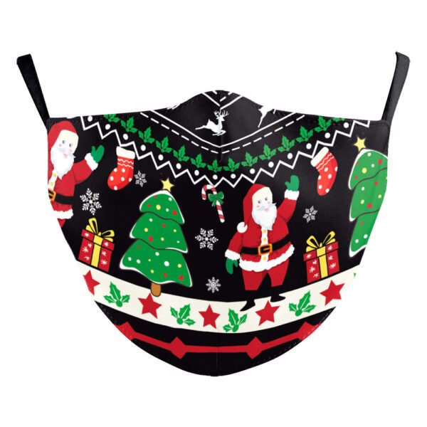 Christmas Beard Digital Printing Double Layer Dustproof Mask - Image 9