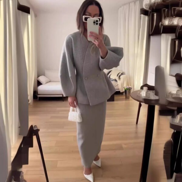 European And American Wear Slim Top And Skirt Elegant Suit - Image 3