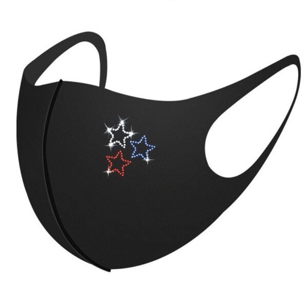 Black Color Diamond Letter Diamond Sticker Mask - Image 5