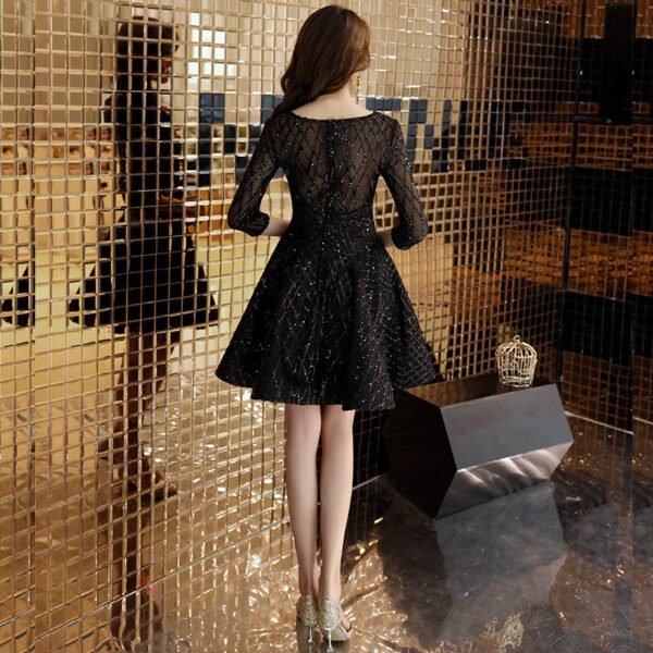 Women's Black Dinner Party Cocktail Party Birthday Party Dress Small Dress Short Socialite - Image 4