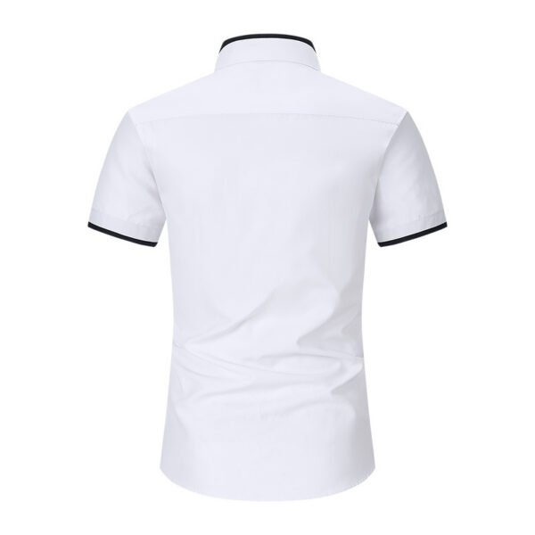 Stand Collar Men's Short Sleeve Shirt - Image 2