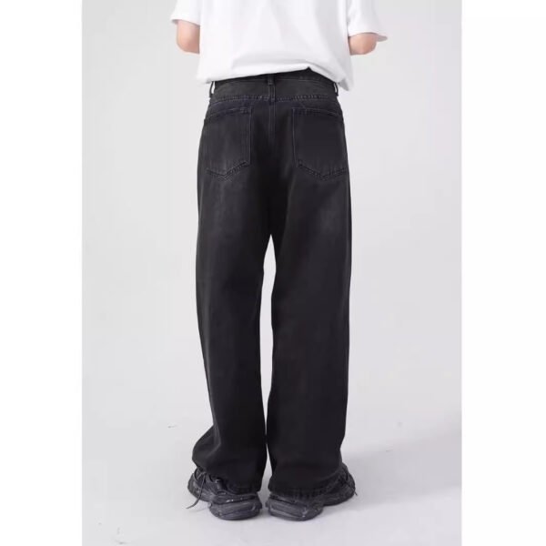 Gray Plus Size Loose Straight Pants - Image 4