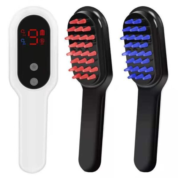 Electric Head Massager Magnetic Therapy Hair Growth Comb Blue Red Light Scalp Massage Brush Relieve Fatigue Pressure LED Display - Image 6