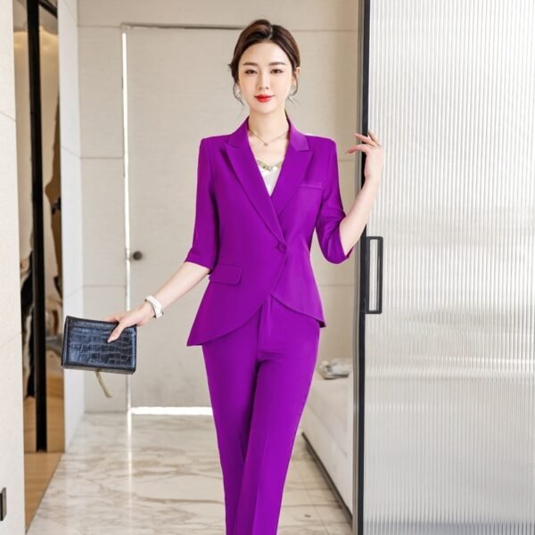 White Collar Fashion Small Suit Half Sleeve - Image 4