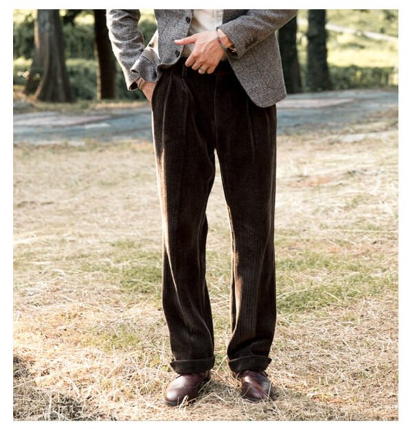 Retro Mid-waist Straight Casual Corduroy Pants Yupi Overalls - Image 2