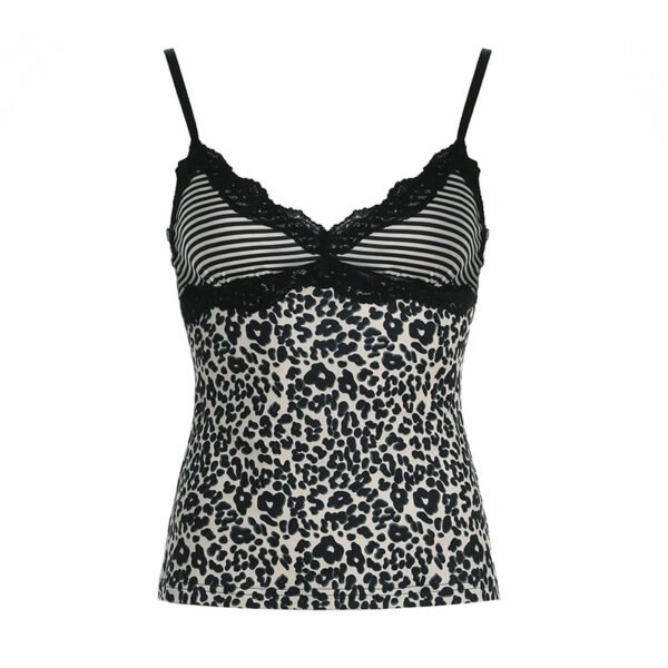 INS Hot Girl Sexy Leopard Lace Splicing Sling - Image 5
