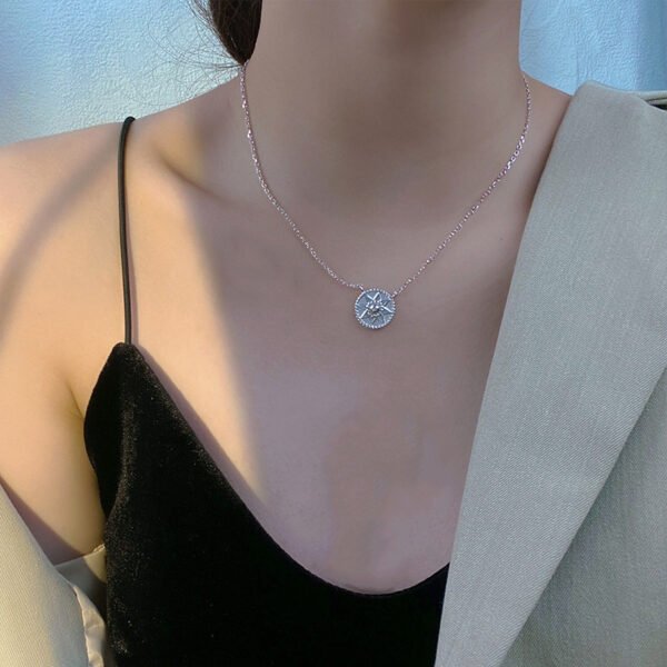 Japanese And Korean S925 Sterling Silver Six-pointed Star Necklace Female Niche - Image 3