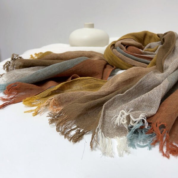 Cotton And Linen Stripes Scarf Soft Neck Scarf Ladies Outing Shawl - Image 4