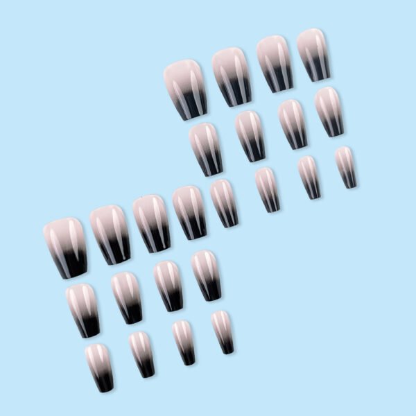 Black And White Gradient Ballet Nail Tips - Image 3