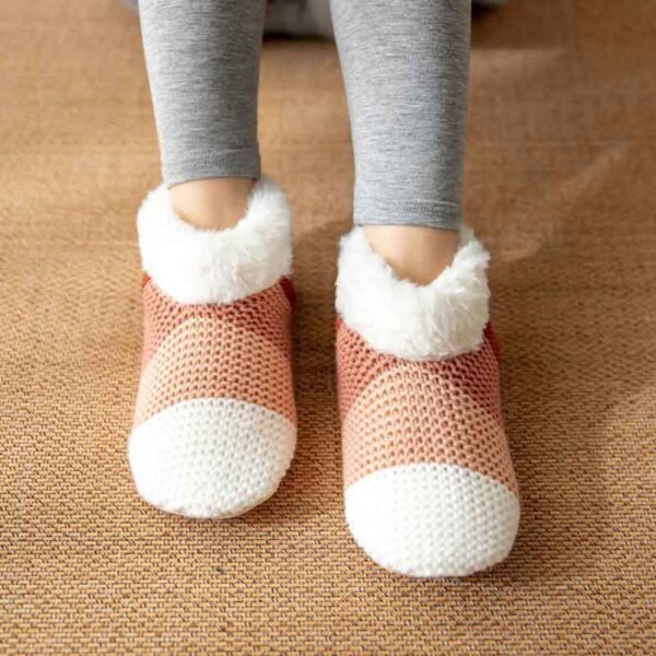Women's Color-matching Knitted Plush Floor Socks Home Indoor Warm Non-slip Carpet Socks Winter Fashion - Image 7